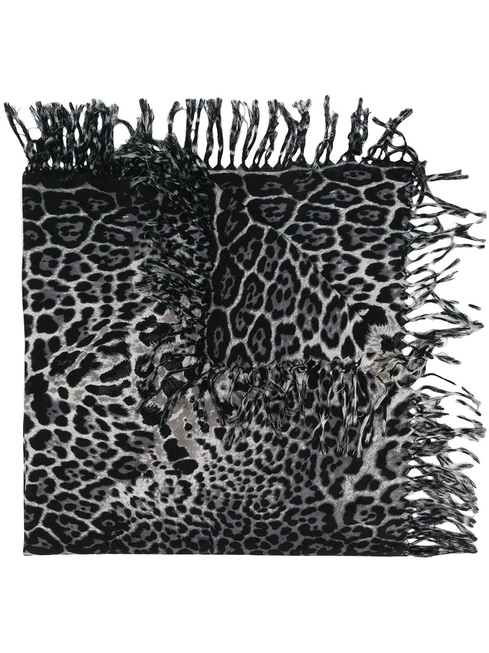 Schal mit Leopardenmuster in Grau
