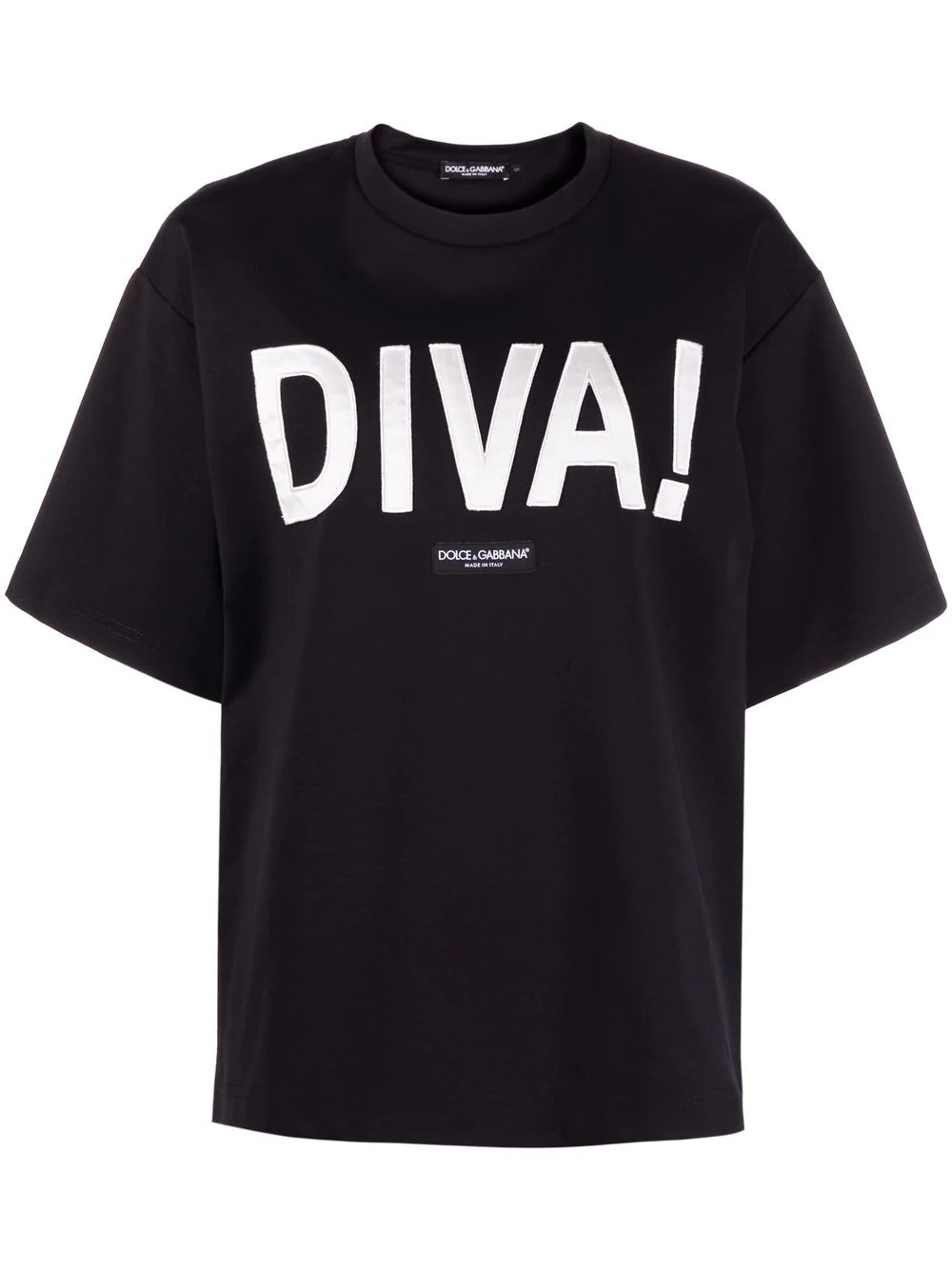 Diva T-Shirt mit Logodruck in Schwarz