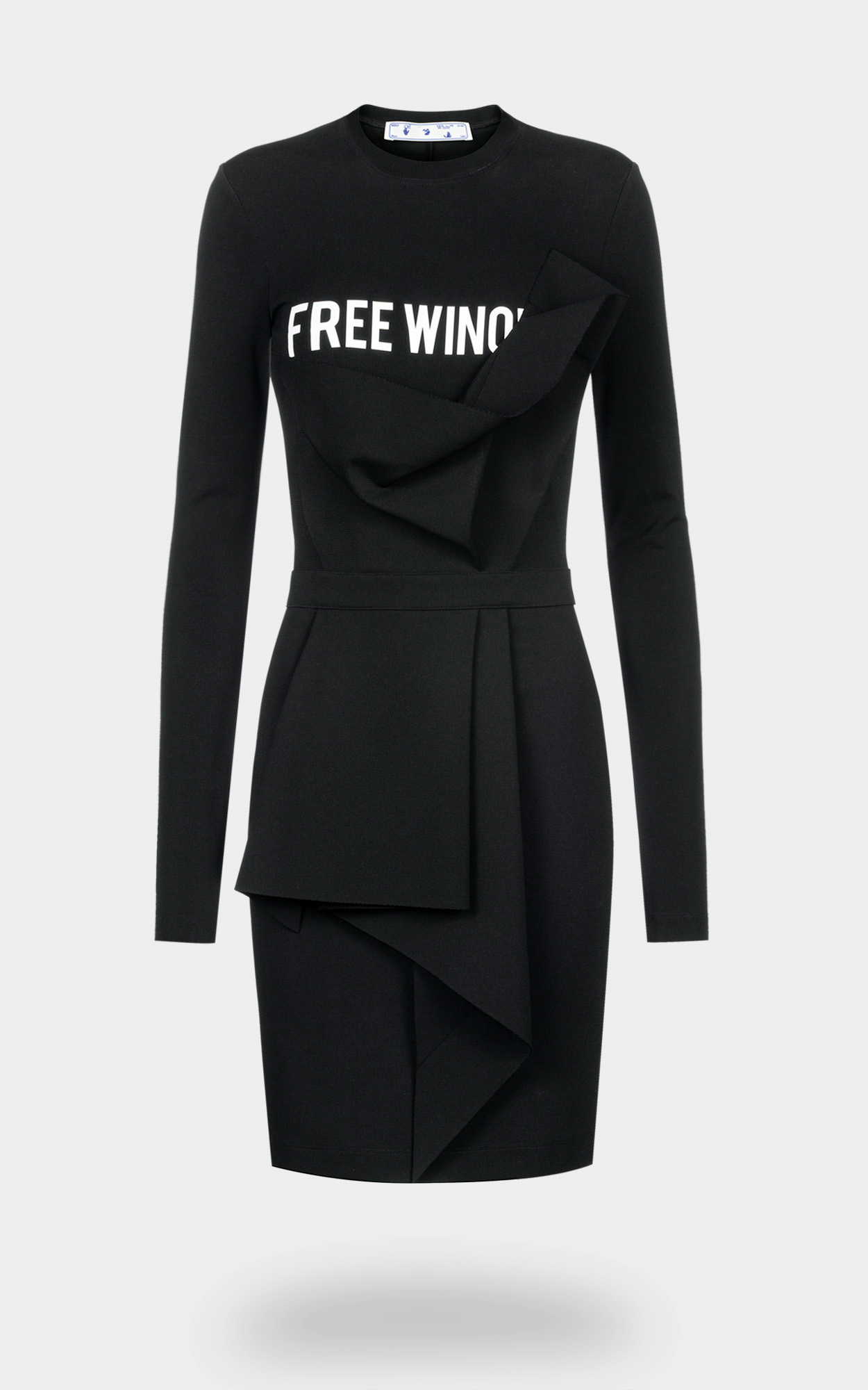 Off-White - Schwarzes Kleid mit Label-Schriftzug