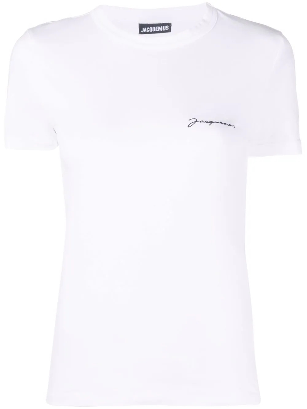 T-Shirt mit Logostickerei in Weiß