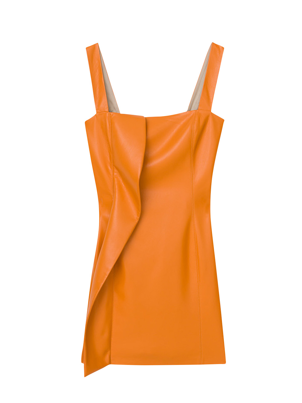 Inara Leder Kleid in Orange