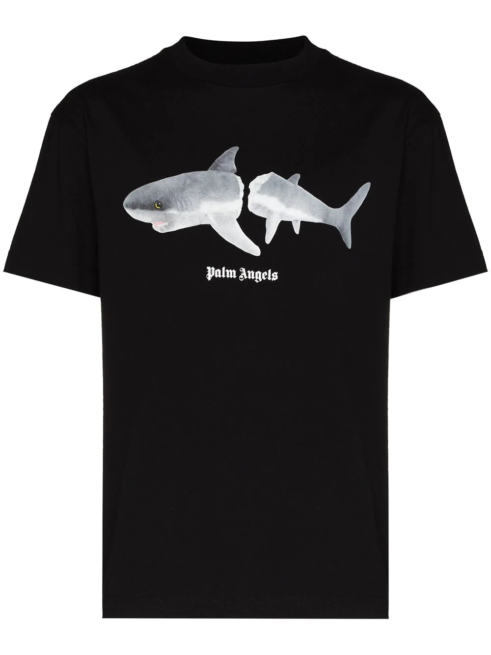 Logo-T-Shirt mit Hai-Aufdruck in Schwarz