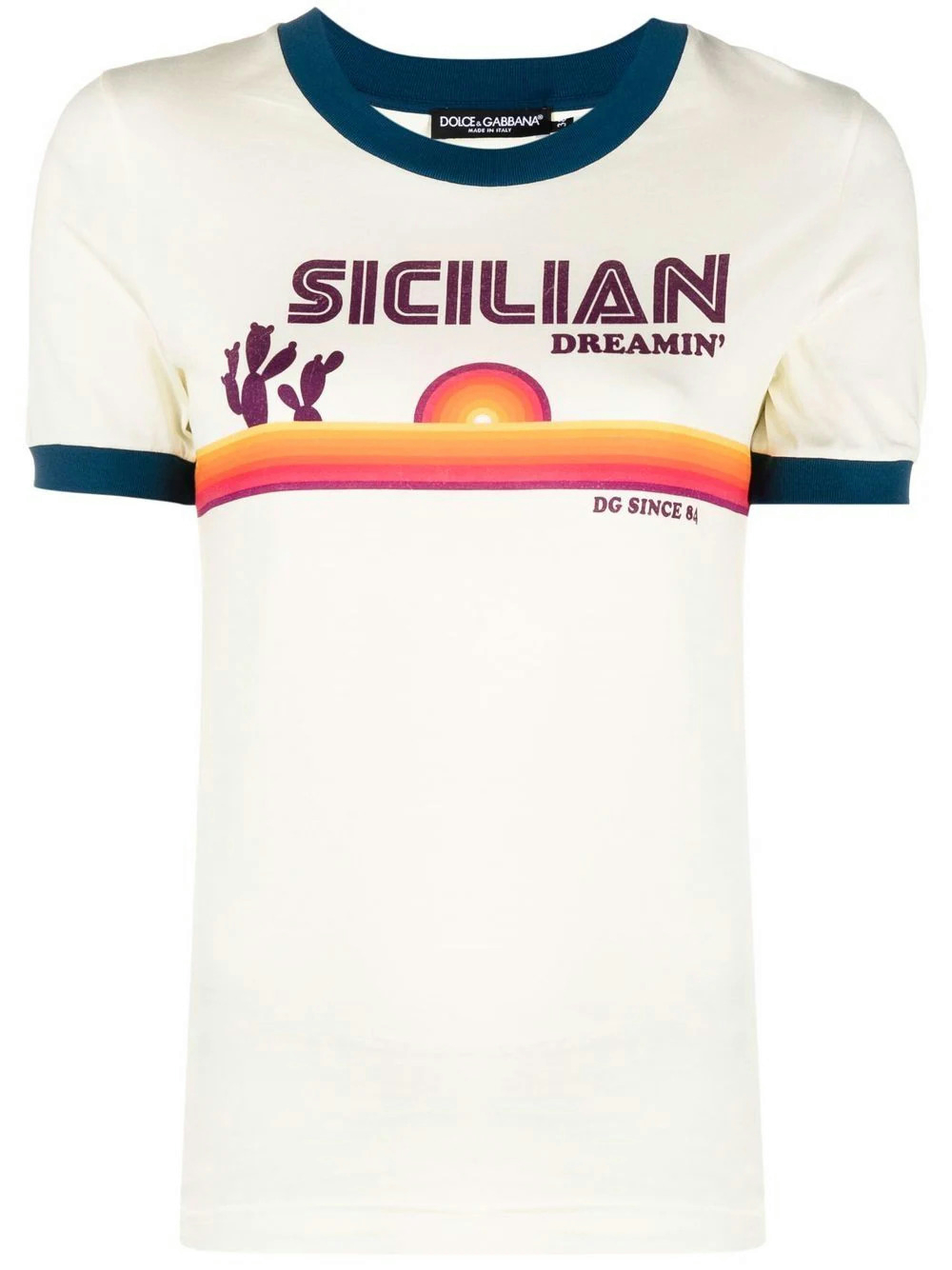 DOLCE&GABBANA - Sicilian-print crew neck T-shirt