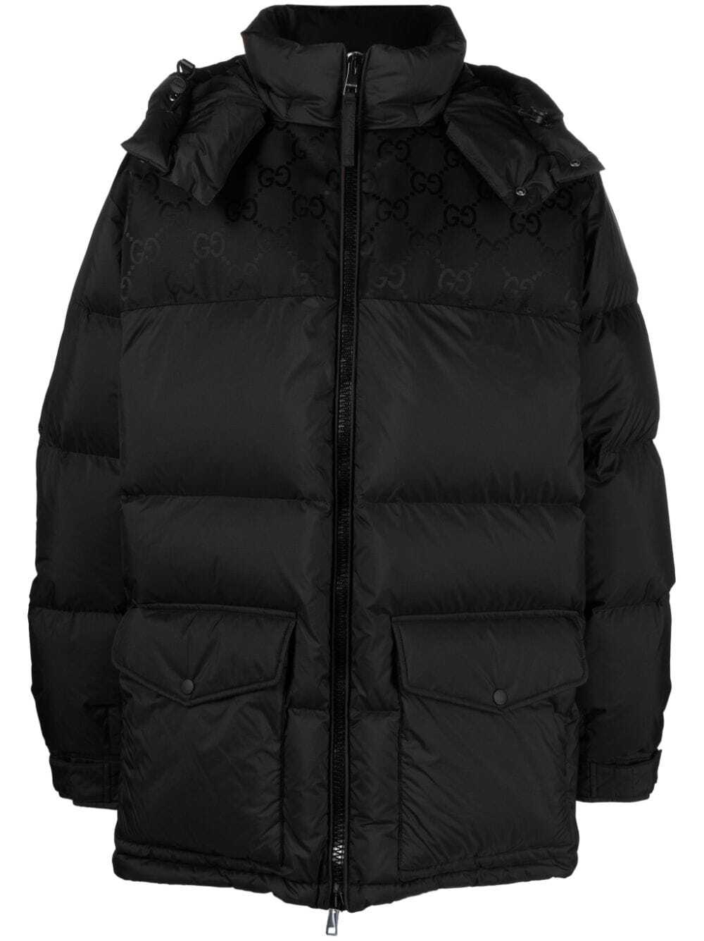 Down jacket with GG inserts