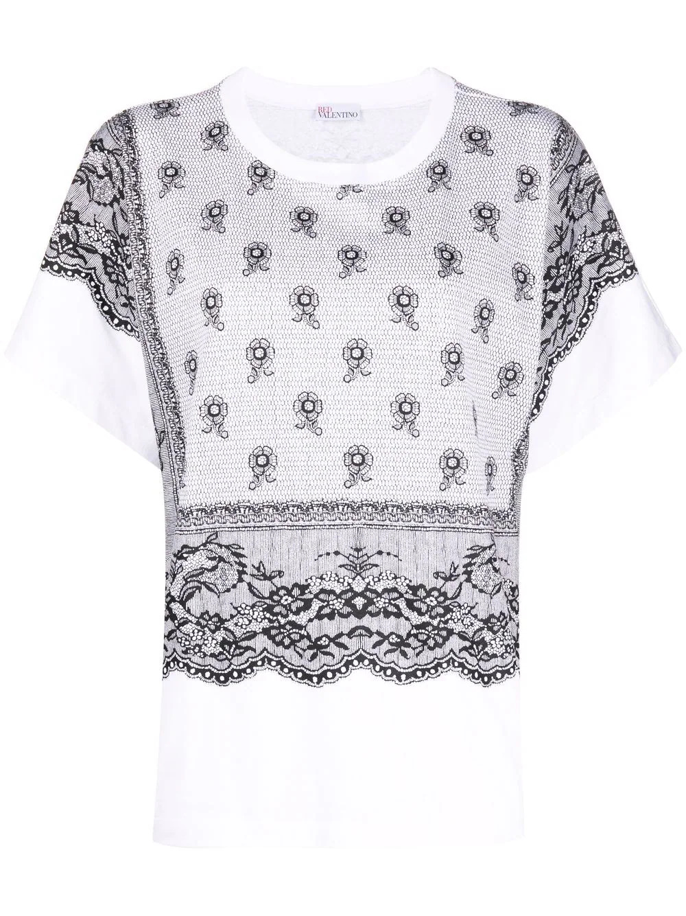 Lace-print T-shirt