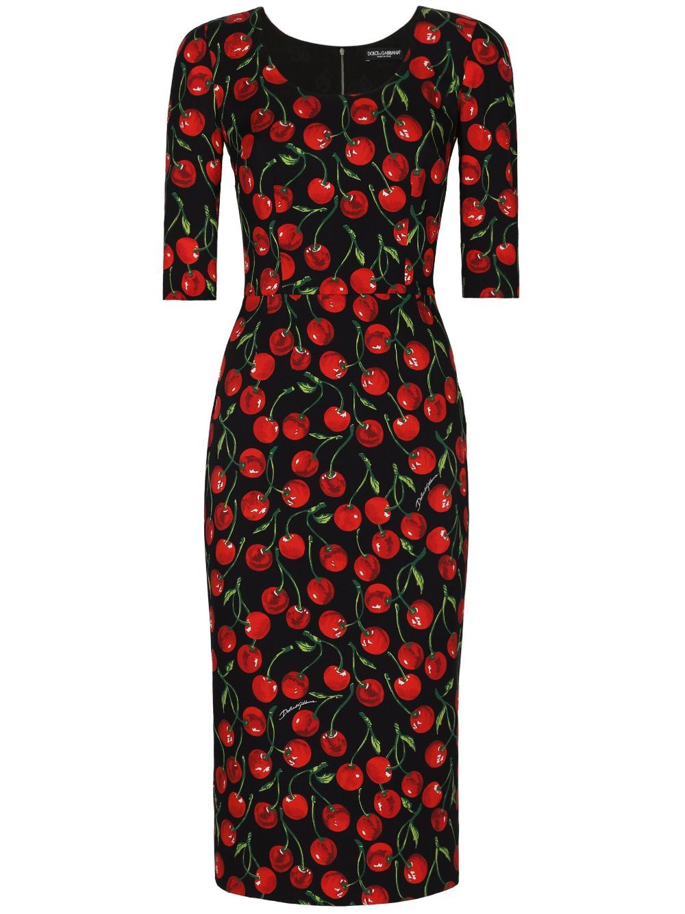 Longuette-Kleid mit Kirschen-Print