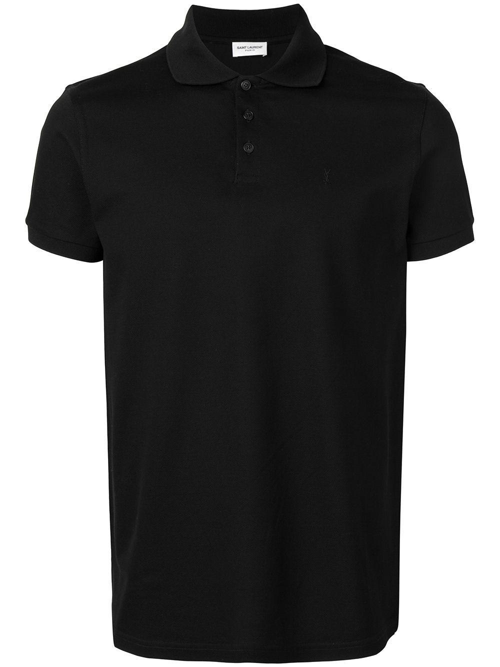 Schwarzes Baumwoll-Poloshirt