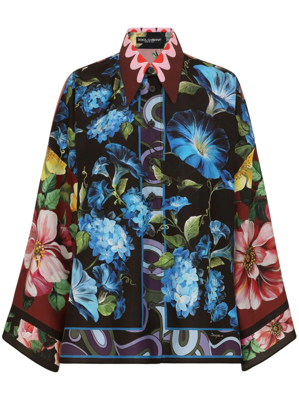 Oversize shirt with floral print