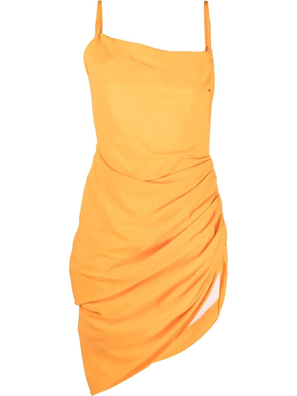 La robe Saudade asymmetrisch drapiertes Minikleid in Orange