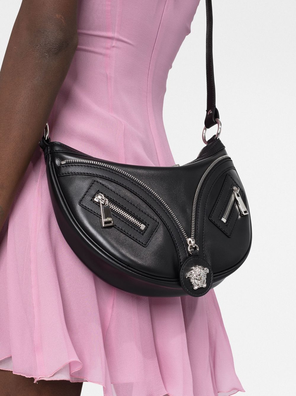 Versace Pink Mini Crystal Repeat Shoulder Bag