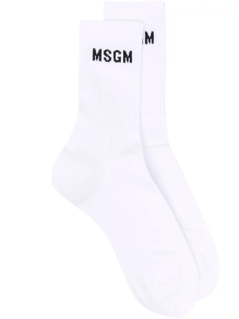 Socken mit Intarsien-Logo in Weiß