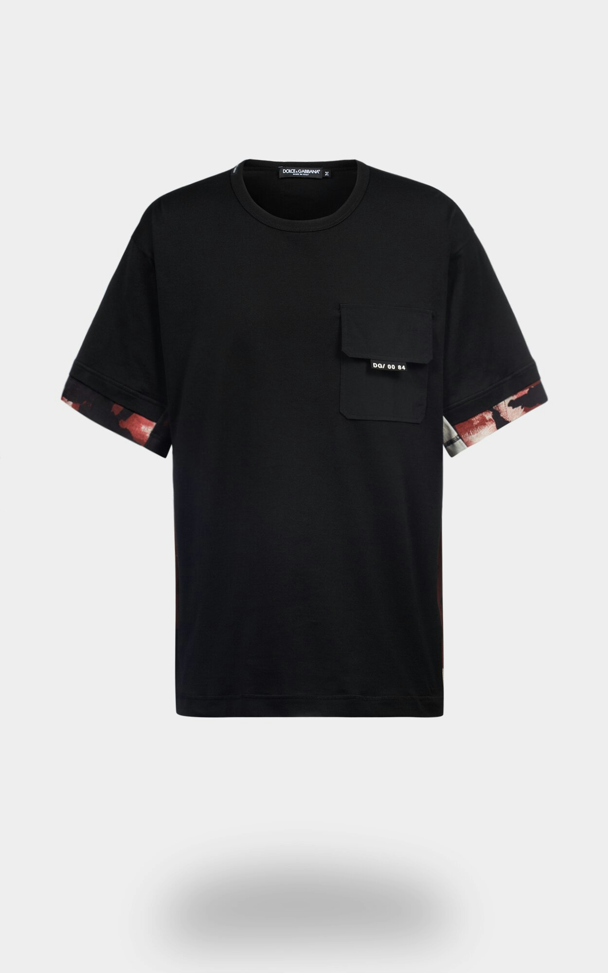 DOLCE&GABBANA - Schwarzes T-Shirt mit Camouflage-Detail