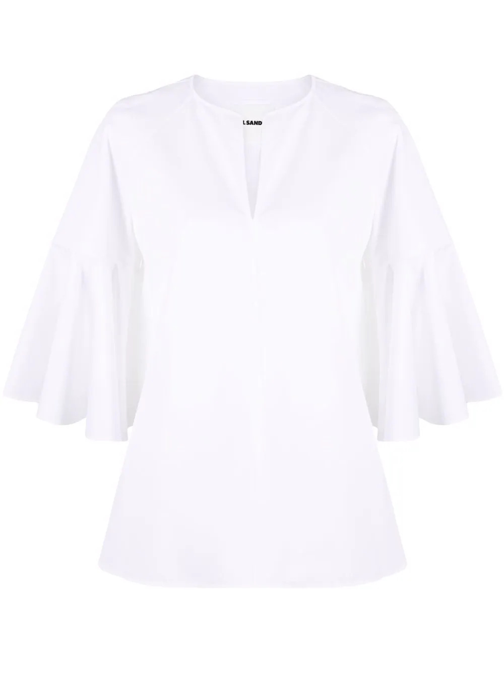 Bluse mit V-Ausschnitt in Weiß