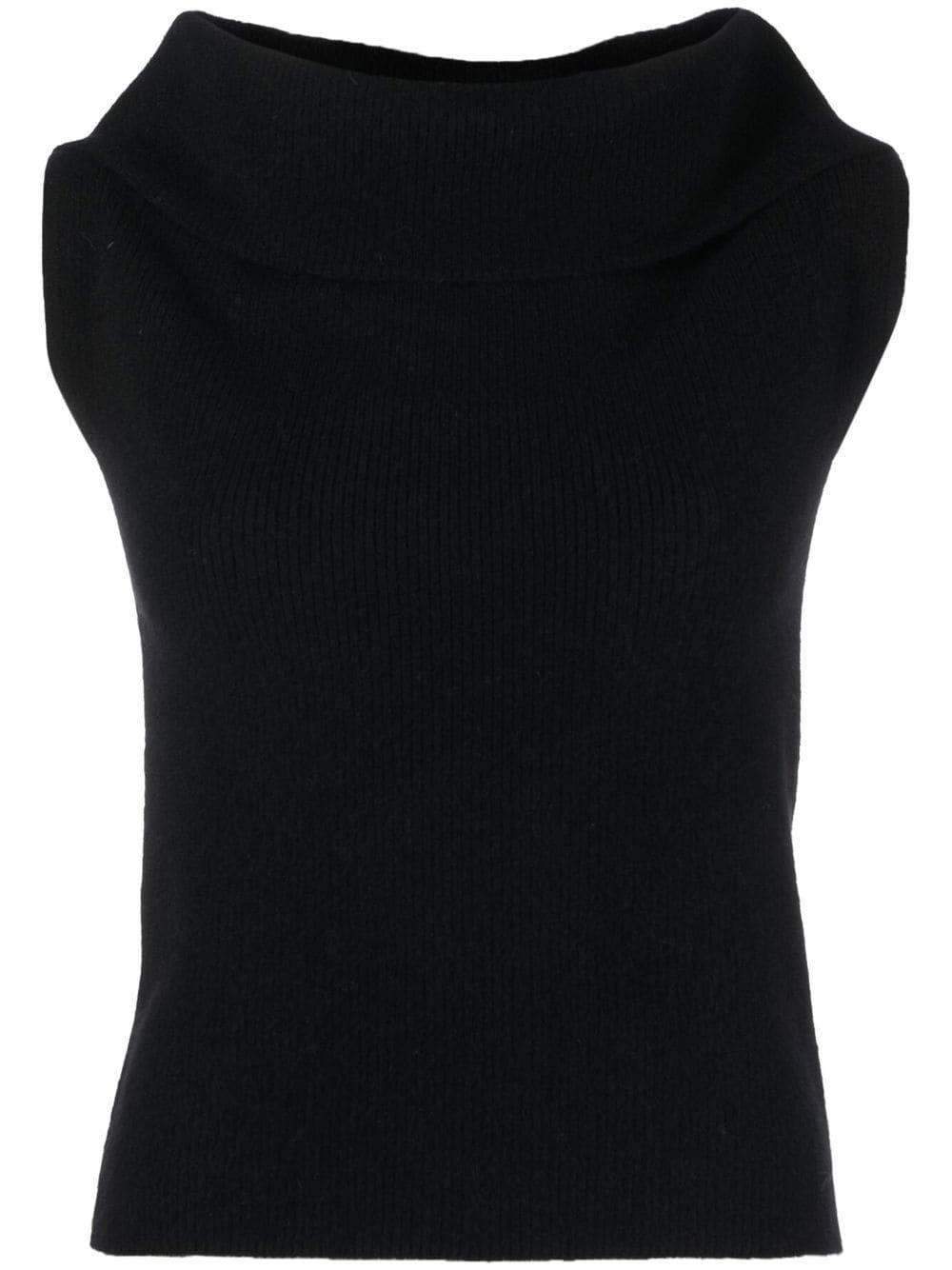 Off-shoulder rib knit top