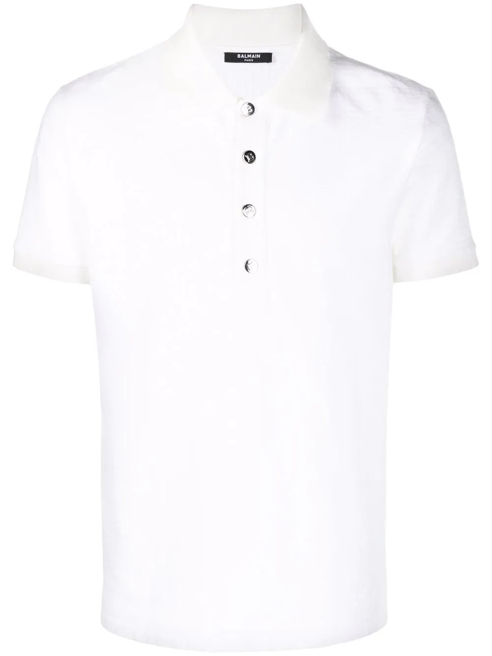 Poloshirt mit geprägtem Monogramm in Weiß