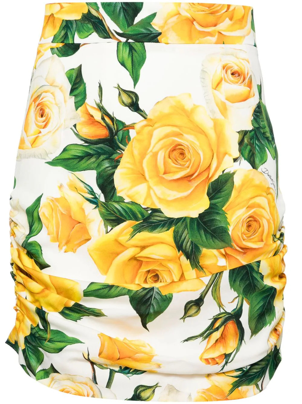 Rose-print miniskirt