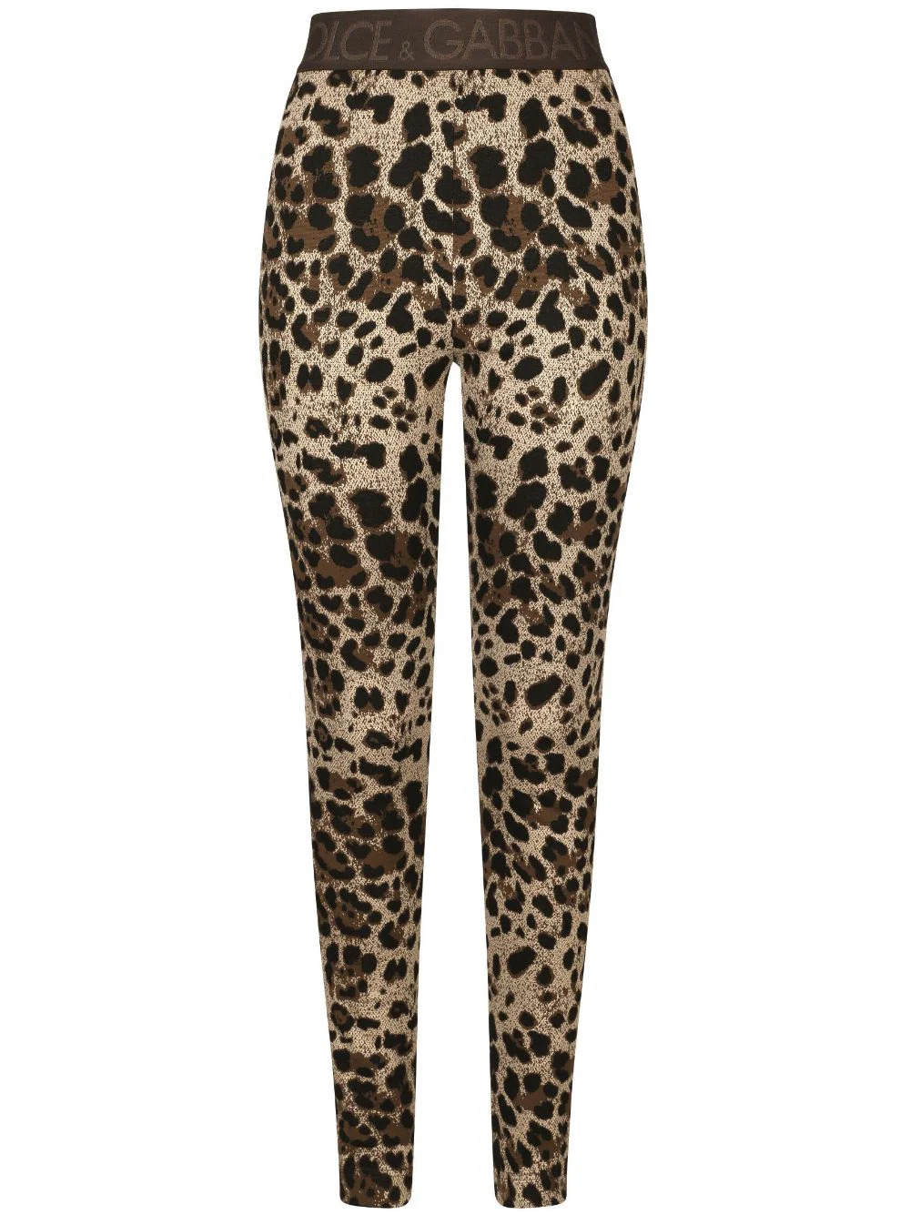 Leopard-print jacquard leggins