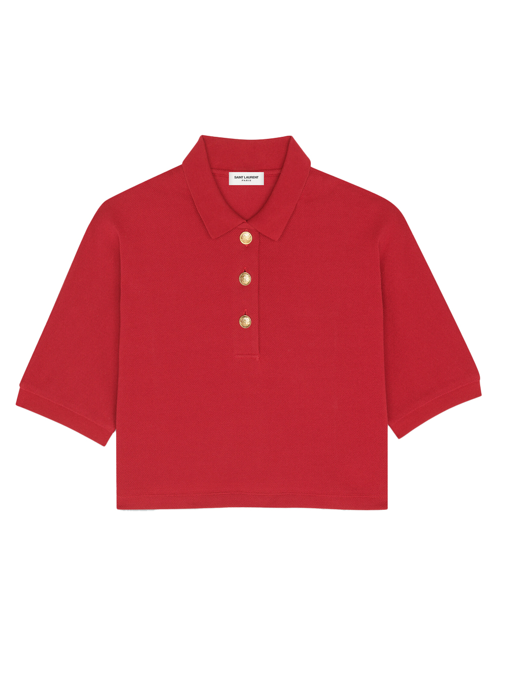 Cropped Poloshirt in Rot