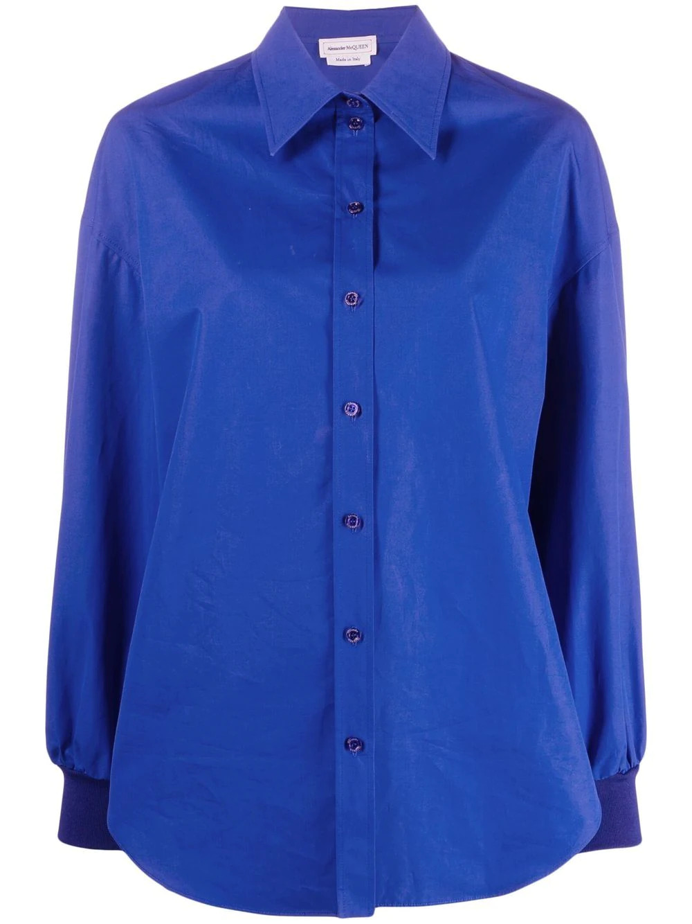 Langarmhemd aus Baumwolle in Blau