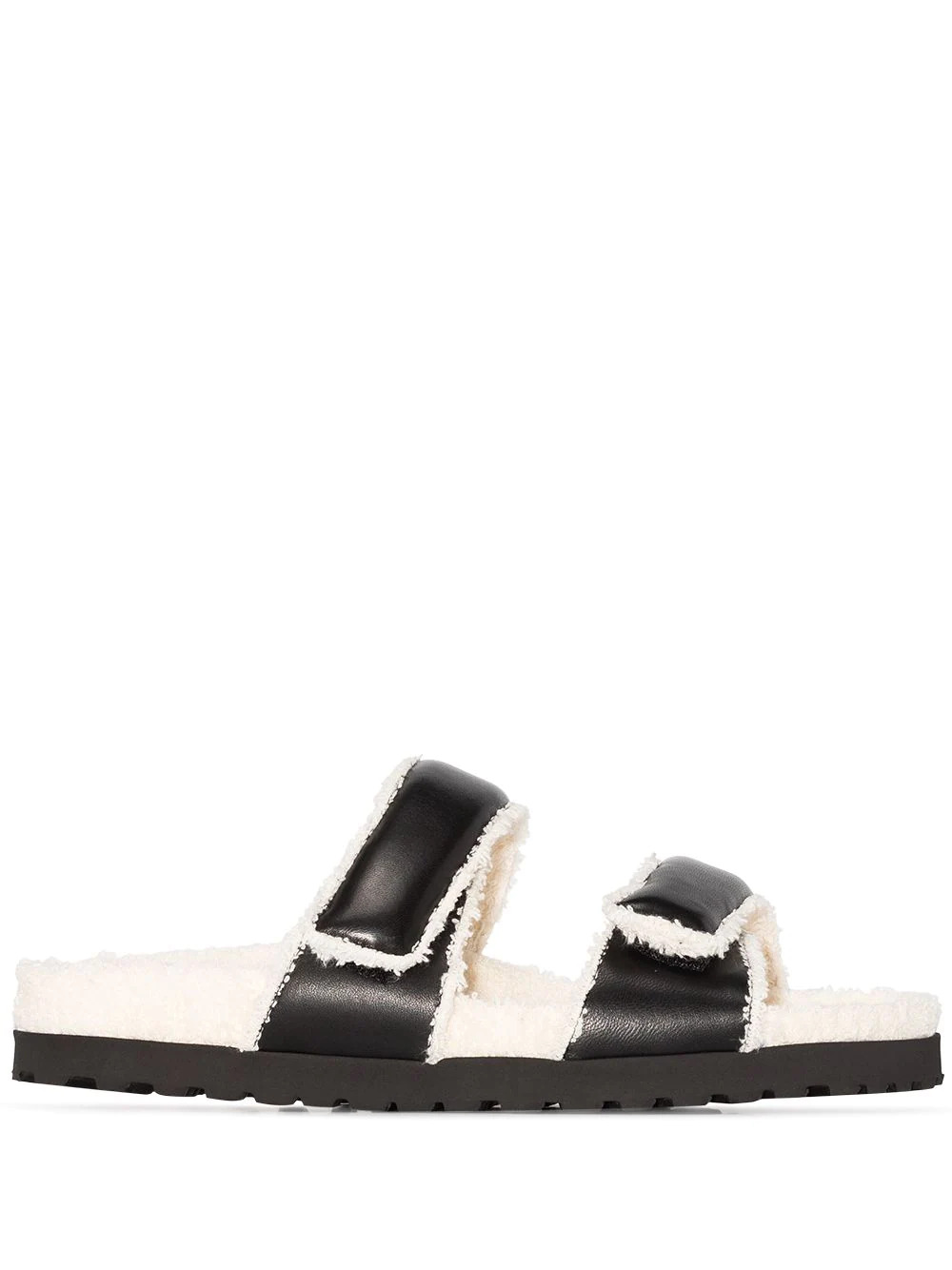 Double-Strap leather sandals in black