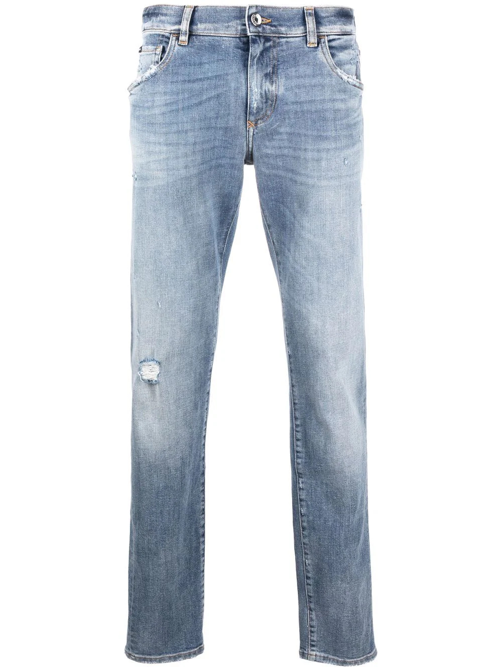 Distressed slim-fit jeans
