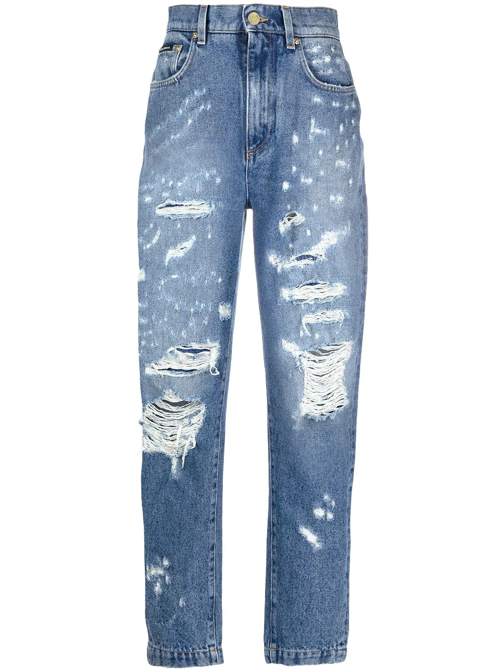 Jeans mit Patches in Blau