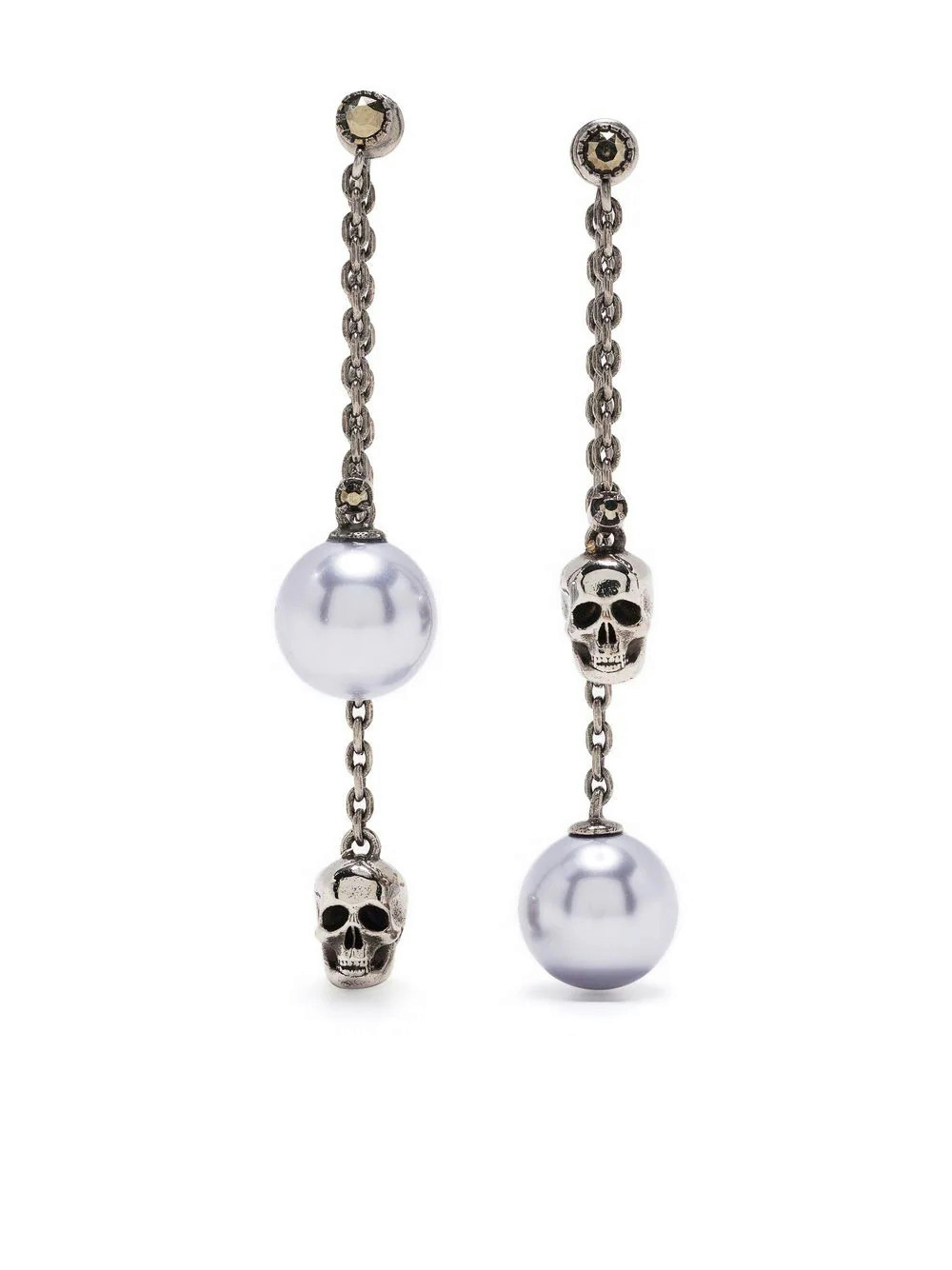 Alexander McQueen - Pearl skull drop earrings