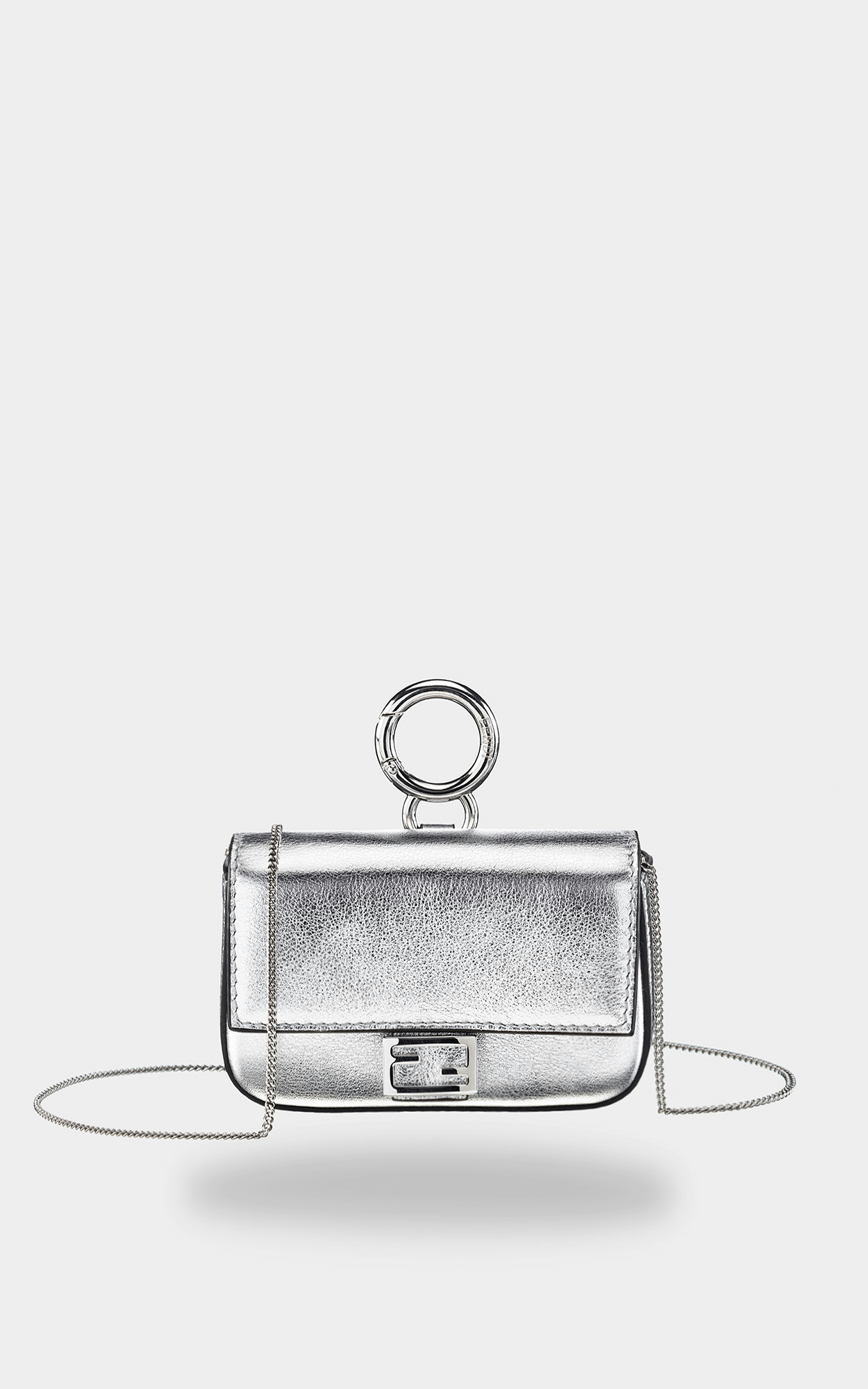 Fendi - Mini Baguette Tasche in Silber