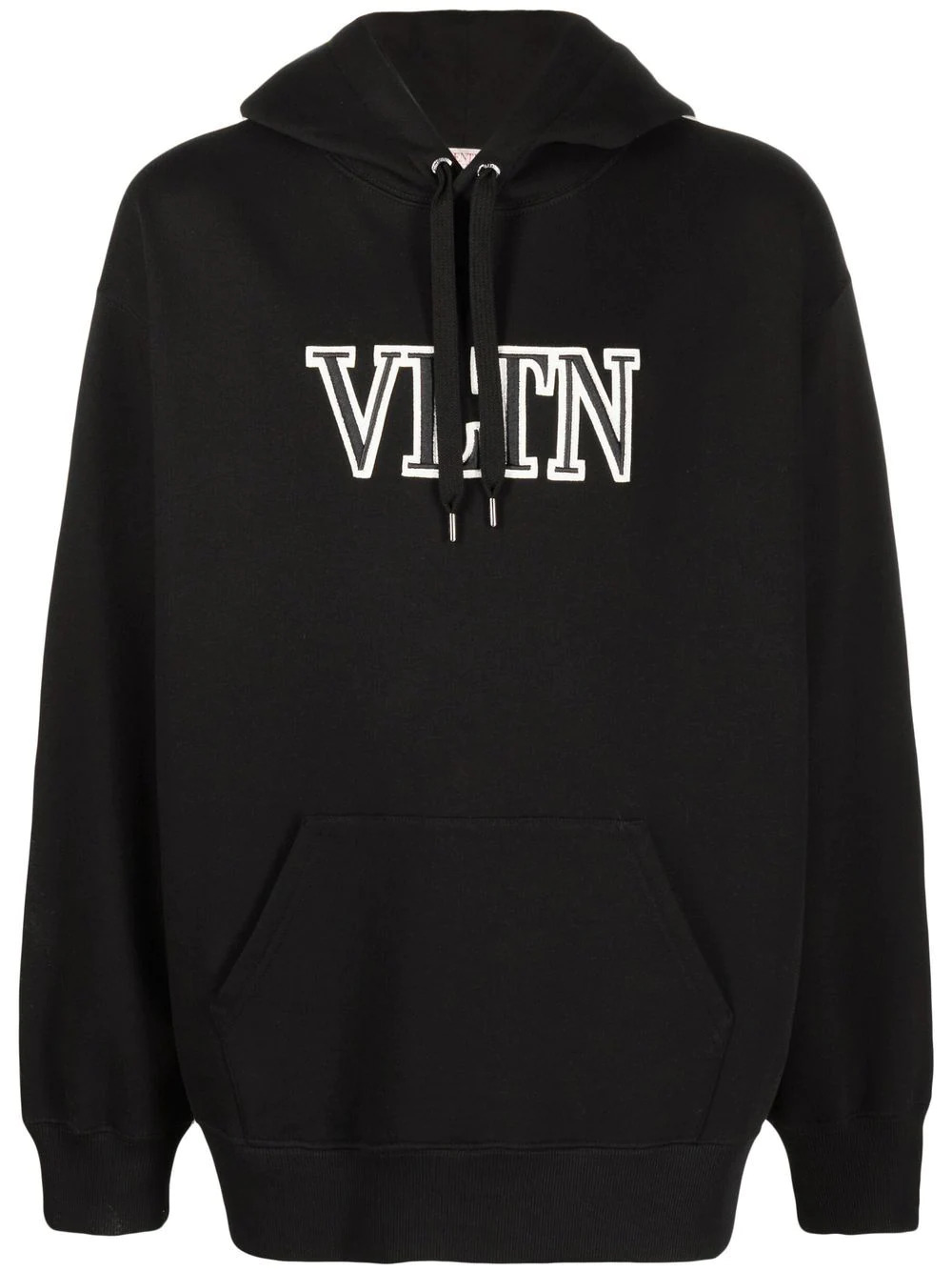 Oversized VLTN-Logo Hoodie in Schwarz