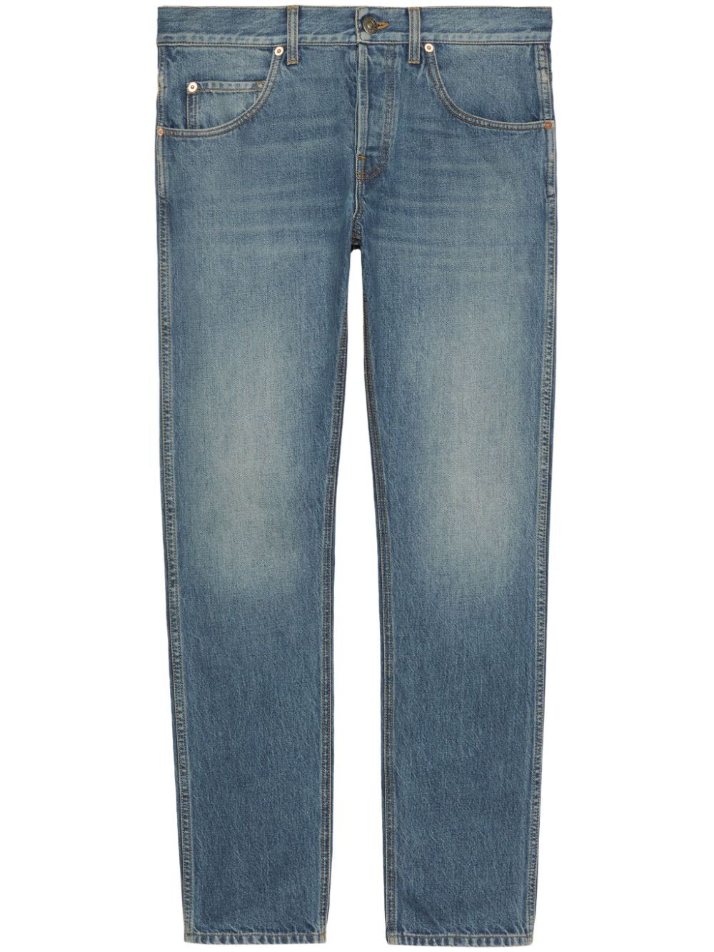 Tapered-Jeans mit Waschung