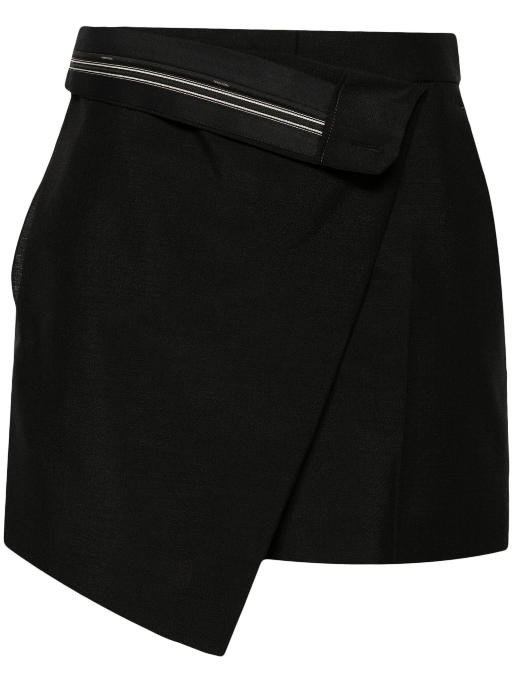 Folded-waist wrap shorts
