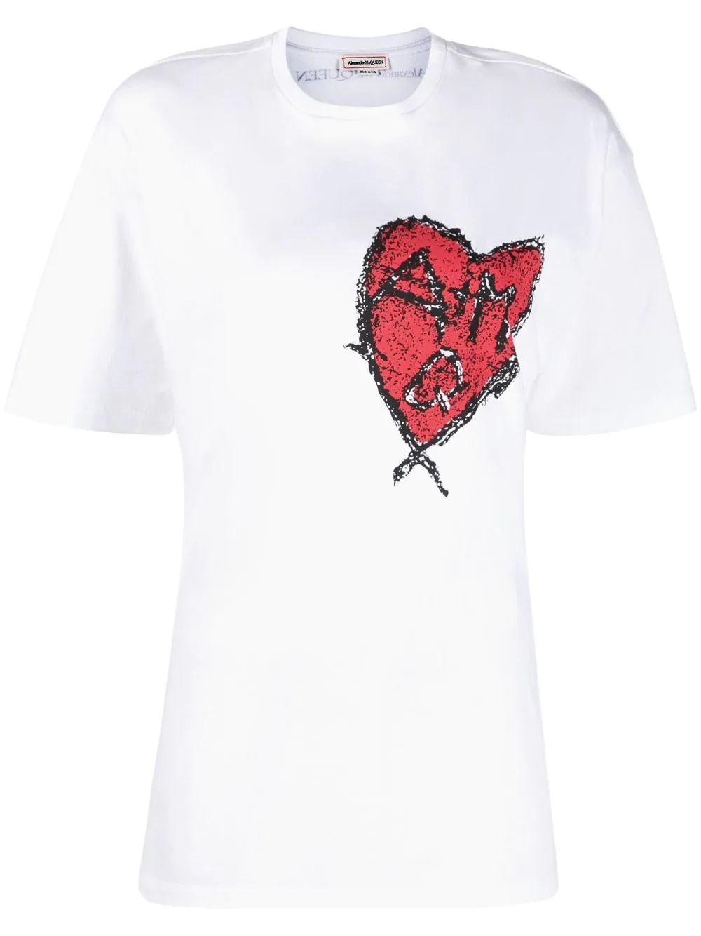 T-Shirt mit Herz in Weiß
