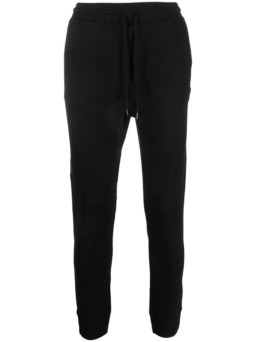 Logo patch tapered track pants in black