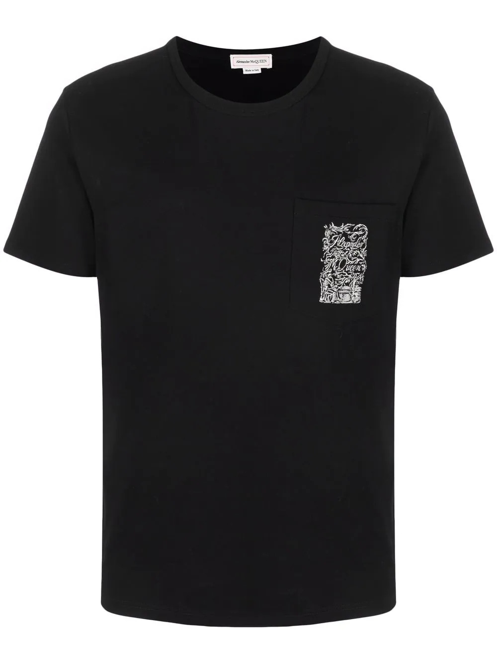 Schwarzes T-Shirt mit Logo-Print